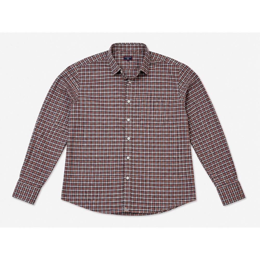 UNTUCKit Walt-WF Mens Large Plaid Button Down Shirt Wrinkle Free Cotton Navy